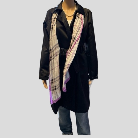 JustFab - Belted Satin 1/4 Length Trench Jacket - Picture 14 of 15